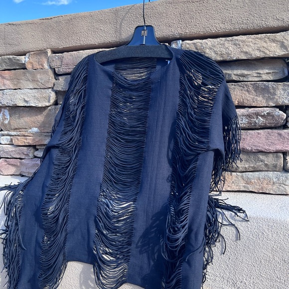 PilyQ Haute Summer black Poncho bathing suit cover up one size - Picture 9 of 15